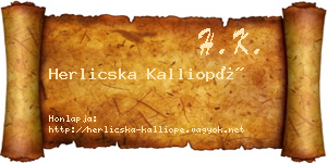 Herlicska Kalliopé névjegykártya